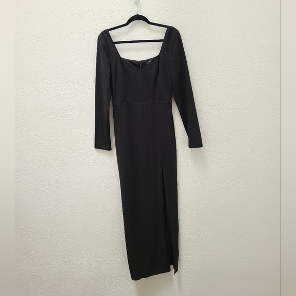 NWOT Lulus Celebration Long Sleeve Maxi Dress in Black - Picture 5 of 7